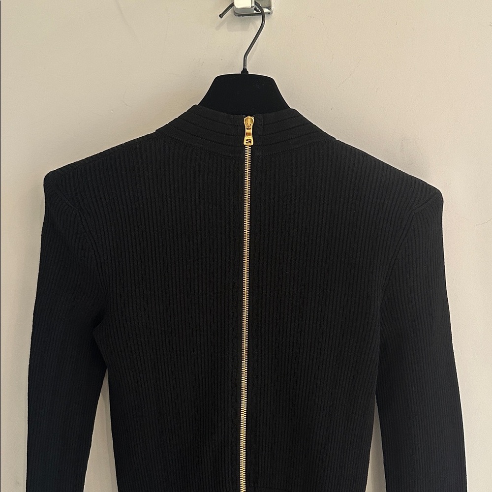 Balmain Short knitted dress with gold buttons black black - Picture 11 of 16